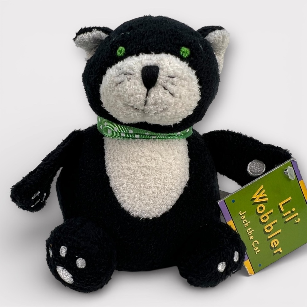 Lil Wobbler Self Righting Wobble Baby Toy Musical Jingle Bells NEW Tuxedo Cat